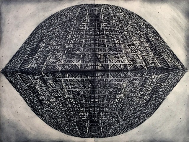 Jenny Robinson's monumental print, "Paradigm," is part of "Under Pressure," a printmaking-focused show presented by Rochester Contemporary and The Print Club of Rochester. - PHOTO PROVIDED