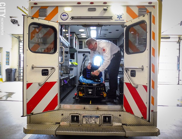 James Bucci, Henrietta Ambulance’s executive deputy chief, prepares one of the company’s vehicles. - The ambulance company is merging with Chili Volunteer Ambulance Service and Scottsville Rescue Squad. - PHOTO BY KEVIN FULLER
