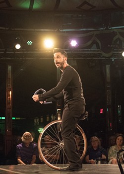 Derek Manson as Steve in "The Bicycle Men" - PHOTO BY ASHLEIGH DESKINS