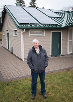 Bob Kanauer of LTHS Solar in Penfield says a new solar cell tariff will hit large solar energy projects harder than small ones. - PHOTO BY RYAN WILLIAMSON