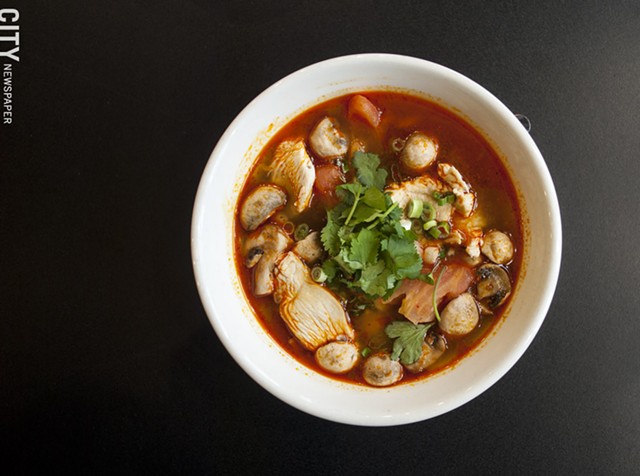 Tom Yum soup with chicken - PHOTO BY RENÉE HEININGER