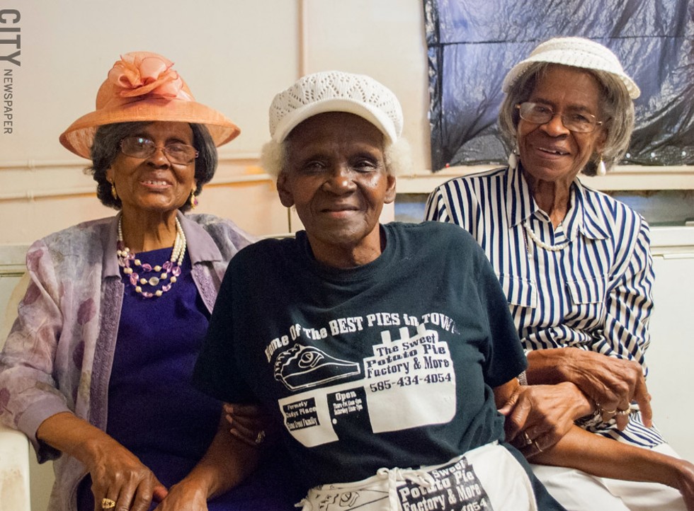 Left to right: Gladys Burke, Alberta Jacque, and Bertha Israel. - PHOTO BY JACOB WALSH