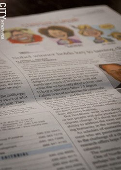 Georgia-based Rick McKee’s syndicated cartoons are distributed to hundreds of US newspapers, including, above, the Rochester Business Journal.