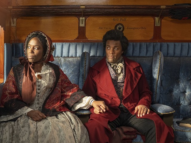 Sharlene Whyte and Ray Fearon as Anna Murray and Frederick Douglass in Isaac Julien's film installation, "Lessons of the Hour -- Frederick Douglass." - PHOTO COURTESY THE ARTIST, METRO PICTURES NEW YORK, AND VICTORIA MIRO LONDON/VENICE