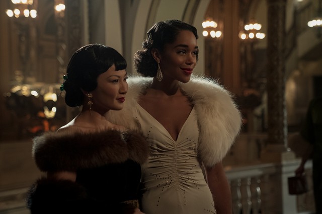 Laura Harrier and Michelle Krusiec in the Netflix series "Hollywood."