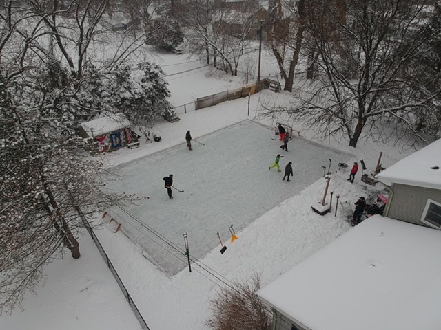 "Mos Iceley," the backyard rink of Joseph Climek and Melody King in Webster.