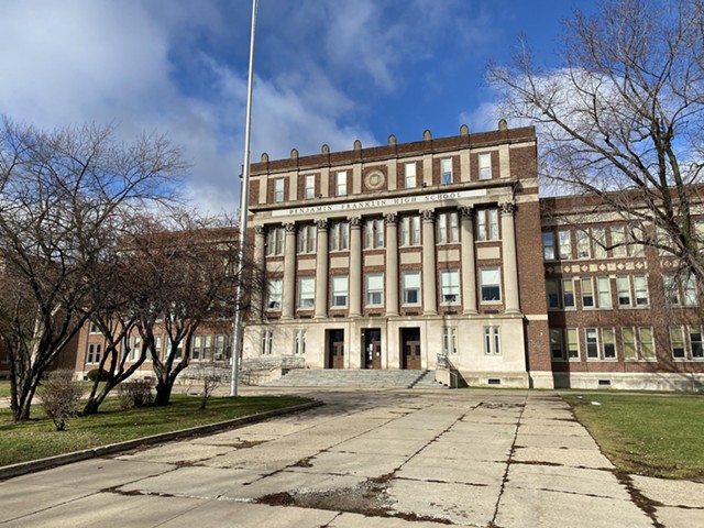 The campus of Benjamin Franklin High School.