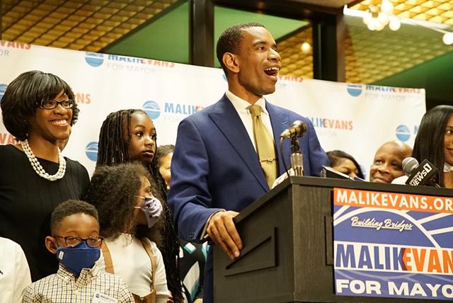 Malik Evans declares victory in the Democratic primary over Mayor Lovely Warren on June 22, 2021, all but assuring him the mayoralty in November.