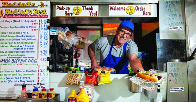 George Haddad, of "Haddad's Best" hot dog stand at Exchange Boulevard and Broad Street, has been a fixture in downtown Rochester since 1988.