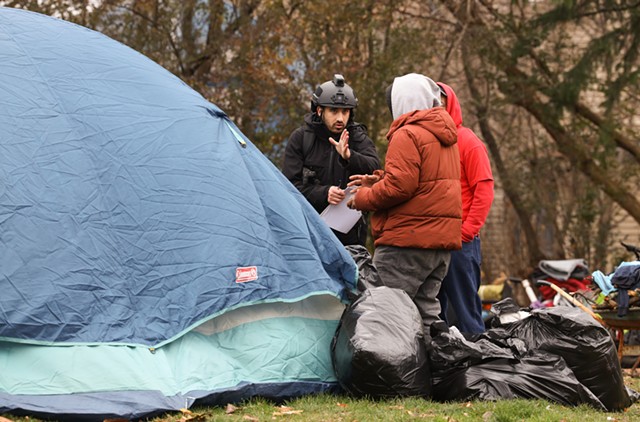 The Loomis Street homeless encampment was fully cleared on Tuesday.