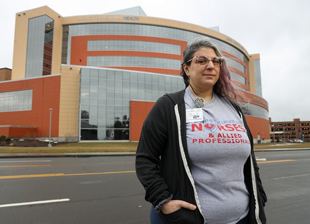 Jenny Gough, an RN who works on the sixth floor of the of the news Sands Family wing at RGH, is also on the nurse union board that's working to negotiate with Rochester's second largest hospital system on a contract for nursing staff.