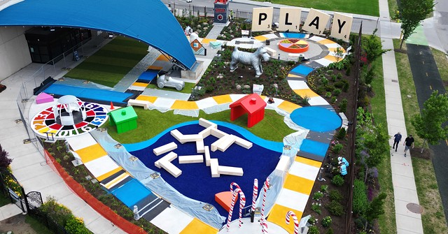 Hasbro Game Park on the south side of The Strong National Museum of Play.