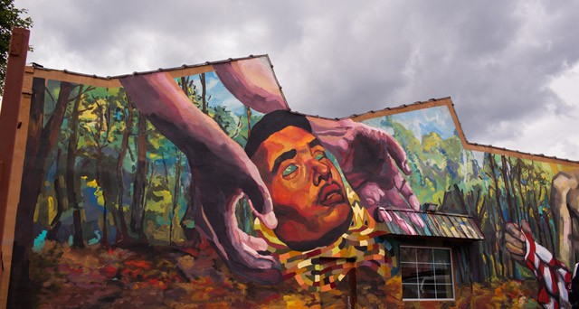 A section of a mural by Argentinian artist Ever, created for the 2013 WALL\THERAPY season. The 2017 festival will take place July 21 through 30.