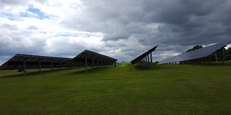 A 72 kilowatt solar array on Long Acre Farm in Macedon powers the business' ice cream shop and winery, as well as three family homes.