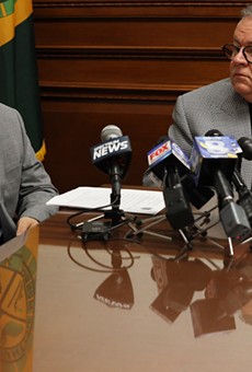 Monroe County Legislature Republican Majority Leader Brian Marianetti and legislature President Joe Carbone said that they first saw 
proposed legislation that would limit the powers of County Executive-elect Adam Bello during at meeting of party members Tuesday at GOP Headquarters.