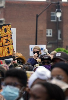 Protesters at Black Lives Matter rally on Saturday, May 30.