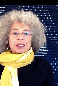 Author and activist Angela Davis, speaking at Thursday night's induction ceremony for the National Women's Hall of Fame.