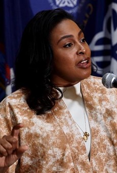 Mayor Lovely Warren talks about plans to explore the possibility of using projected marijuana tax revenue to pay reparations to the city's Black and brown residents on Friday, March 26, 2021.