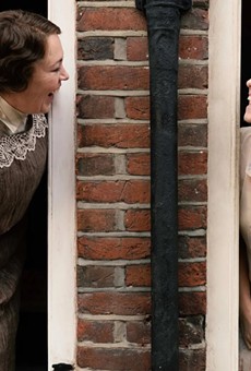 Olivia Colman, left, with Jessie Buckley in “Wicked Little Letters.”