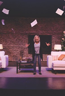 Brooke Wyeth (center; portrayed by Marlo DiCrasto) confronts her parents Lyman (Fred Nuernberg) and Polly (Patricia Lewis Browne) in the play
"Other Desert Cities," on stage at the JCC CenterStage.