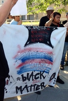 Latinos Unidos held a protest yesterday in solidarity with B.L.A.C.K. and Black Lives Matter.