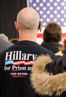 An attendee at Donald Trump's April 2016 rally.