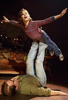 Alessandra Baldacchino as Small Alison and Robert Petkoff as Bruce in "Fun Home."