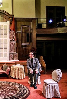 Edward Coomber and Kiefer
Schenk in WallByrd Theatre's production of "The
Importance of Being Earnest," currently onstage at the Lyric Theatre.