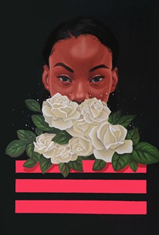 Brittany Williams' painting "Behind the Bliss" is part of her solo show, "Ascension," on view at Rochester Brainery through July 7.