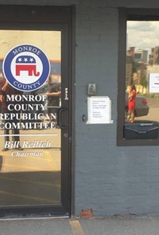 Members of disability rights group ADAPT staged a sit-in at the Monroe County Republican Committee's headquarters. Media was not allowed inside.