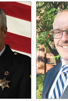 Left, Monroe County Sheriff Patrick O’Flynn. Right, Democratic challenger Todd Baxter