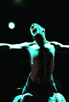 Darren Stevenson as the terrifying Dracula in a collaborative
production between PUSH Physical Theatre and Blackfriars.