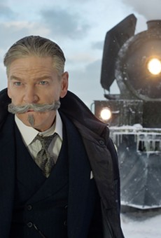 Kenneth Branagh and train in
"Murder on the Orient Express."