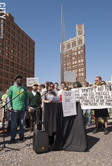 The Our Land Roc coalition started off its Earth Day event with a press conference calling on the city to use a more collaborative approach to development and for it to emphasize affordable and environmentally sustainable housing. The group listed off five changes they want the city to make.