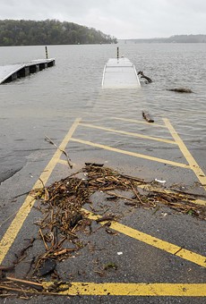 The Irondequoit Bay Marine Park's boat launch was submerged in rising water during last year's Lake Ontario flooding.