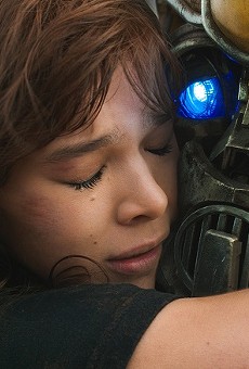Hailee Steinfeld and robotic friend in "Bumblebee."