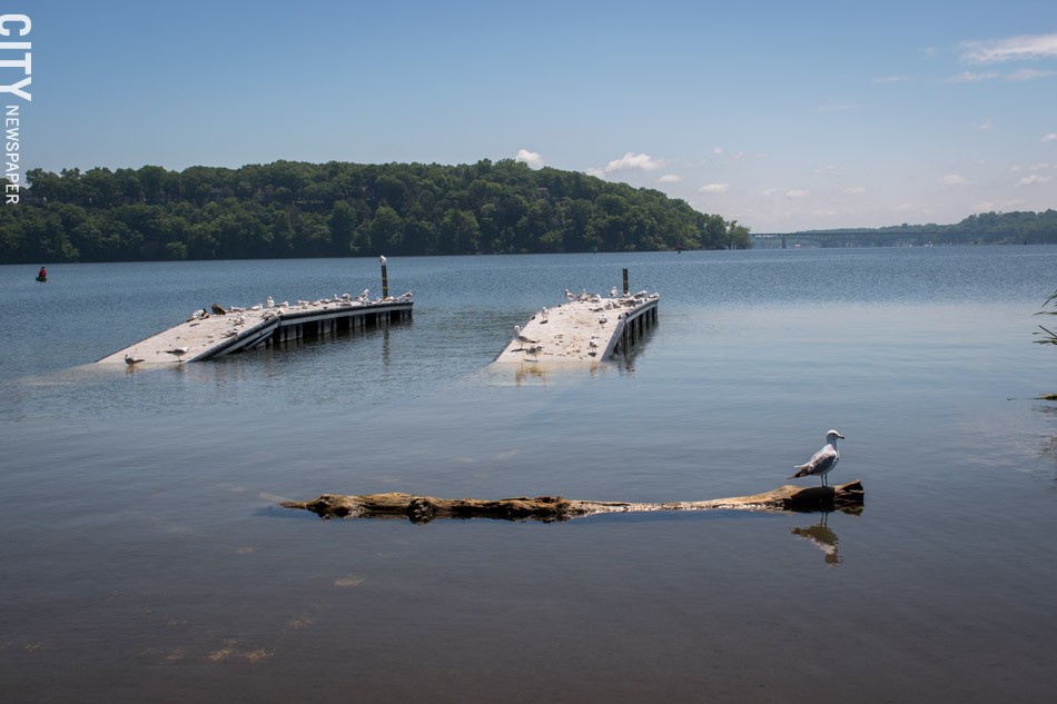 Boat launches at the state’s Irondequoit Bay Marine Park near Seabreeze are open only to canoe and kayak access because of the high water. - PHOTO BY RYAN WILLIAMSON