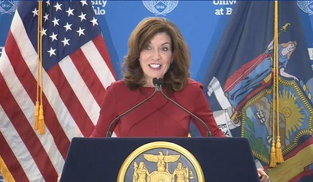 Gov. Kathy Hochul pledged $65 million to local governments to administer booster shots of the COVID-19 vaccine.