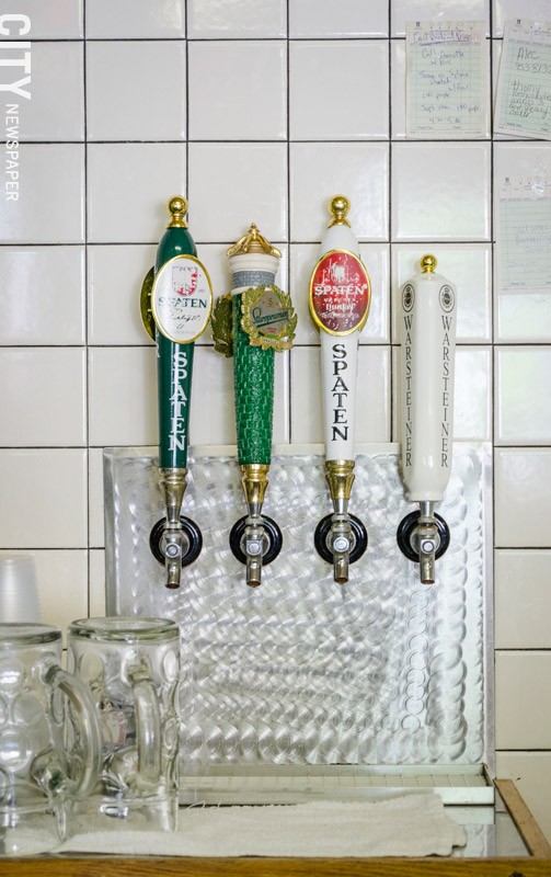Classic German beers on tap at Swan Market. - PHOTO BY MARK CHAMBERLIN