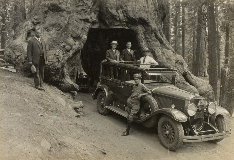 Audley D. Stewart's image of George Eastman and companions riding through Wawona Tree in Yosemite National Park in 1930. - PHOTO PROVIDED