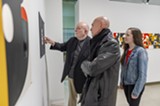 R. Roger Remington gives a tour of his exhibition "Formation" with Professor Josh Owen and design student Trista Finch. - Uploaded by Gallery r