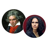 Pictured are the two composers featured on the performance: Ludwig van Beethoven (left) & Jessie Montgomery (right) - Uploaded by Society for Chamber Music in Rochester
