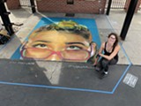 Artist Erika Lalita at the 2021 Perry Chalk Art Festival - Uploaded by Meghan Hauser