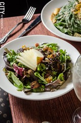 PHOTO BY MARK CHAMBERLIN - Brown Hound Bistro has opened a new location in the Memorial Art Gallery. The restaurant focuses on local and seasonal ingredients for its menu items, like the bistro and Caesar salads.