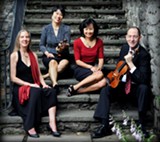 PHOTO BY JUDY LASHER PHOTOGRAPHY - The Amenda Quartet is (from left to right) Melissa Matson, Patrica Sunwoo, Mimi Hwang, and David Brickman.