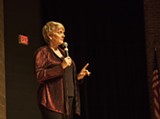 PHOTO BY ASHLEIGH DESKINS - Alison Arngrim performed her show "Confessions of a Prairie B;+@h" at the Fringe on Friday.