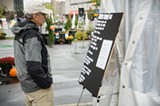 PHOTO BY MARK CHAMBERLIN - Guerrilla Art is set up in the Speigelgarden. Just watch out for the rain.
