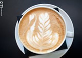 PHOTO BY RENÉE HEININGER - Latte art by Locals Only General Manager Sapphire Courchaine. Set to open in June, the eatery will source its food, booze, and coffee beans from New York State farms, distilleries, and roasters.