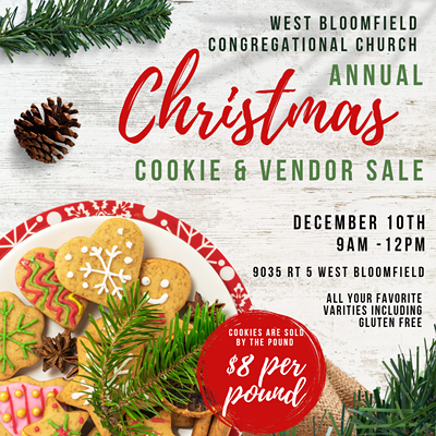 West Bloomfield Congregational Church Annual Cookie Sale